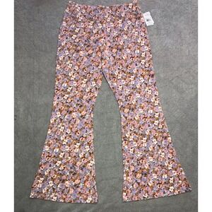 NWT Billabong Sz XL Hang Loose Pink Floral Boho Flare Leggings‎ X-Large